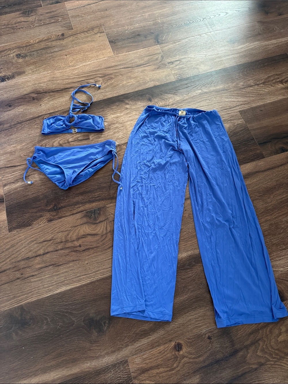 Michael Kors Bright Bluish purple Bikini Set with Matching Cover Pants